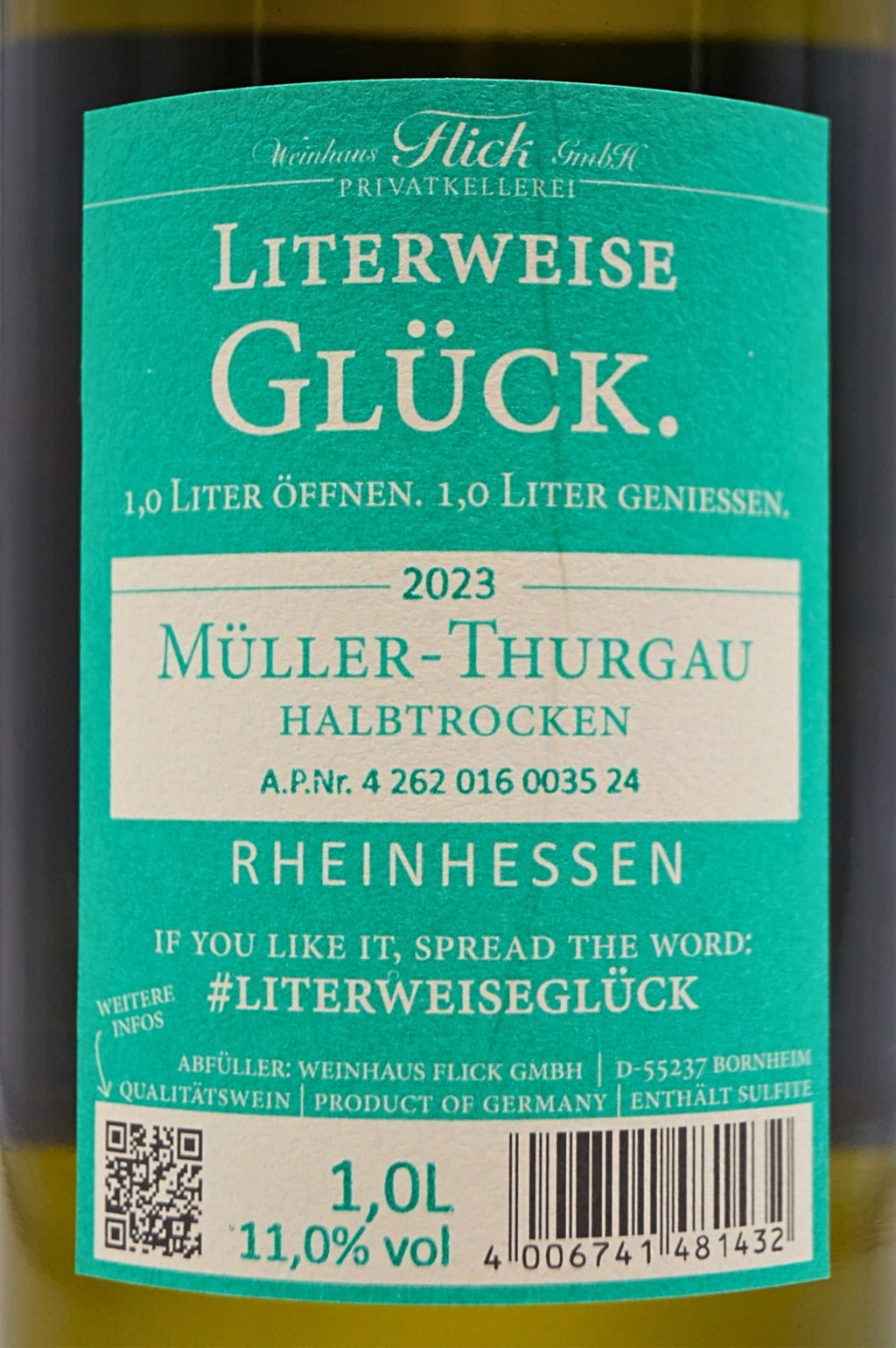  Weinhaus Flick - MÜLLER THRUGAU Halbtrocken Literweise Glück