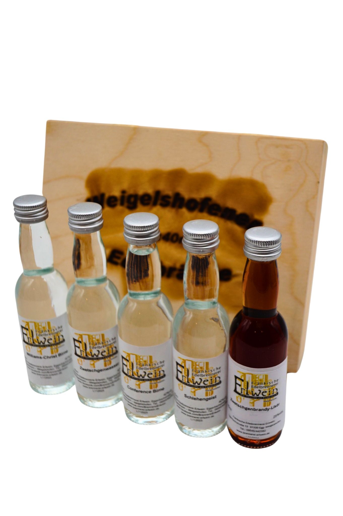  Fränkische Edelbrennerei Erlwein - Weigelshofener Edelbrände 5x40ml In Holzkiste