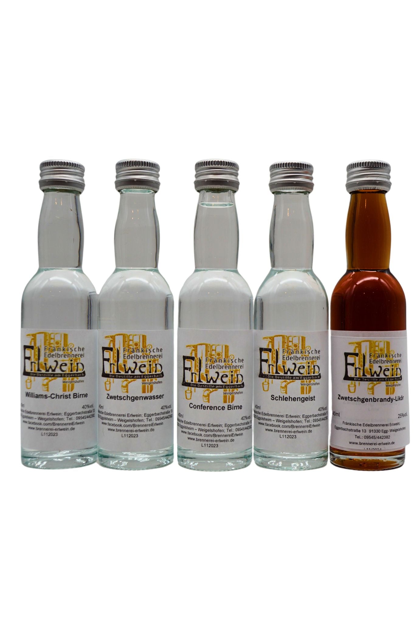  Fränkische Edelbrennerei Erlwein - Weigelshofener Edelbrände 5x40ml In Holzkiste