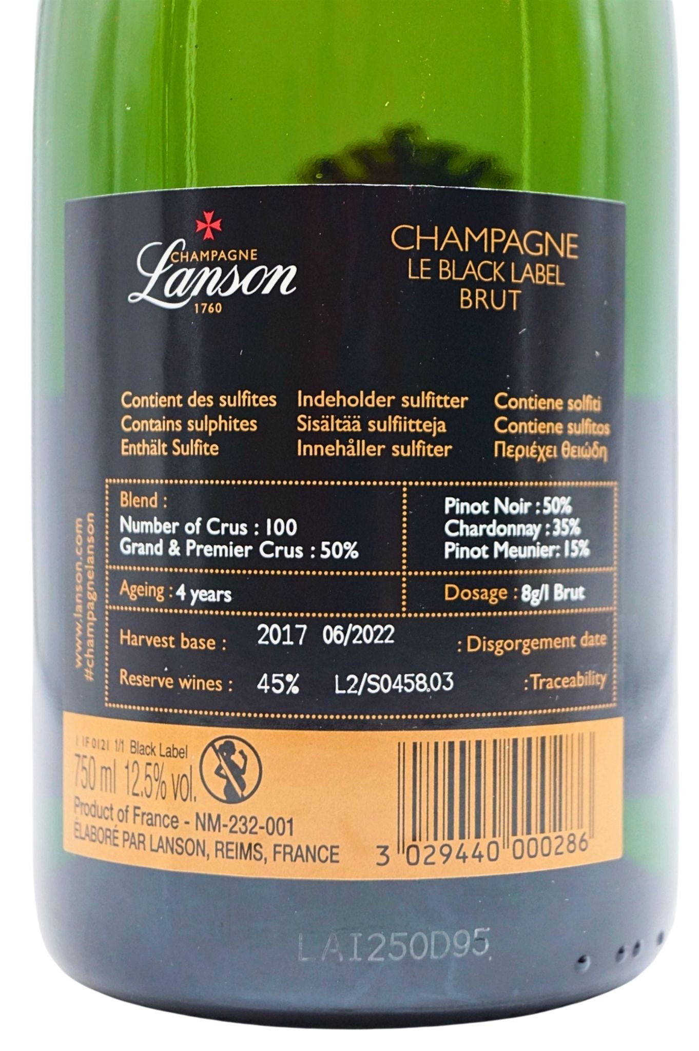 Lanson - Champagner Le Black Label Brut 6 X Fl. Sparset