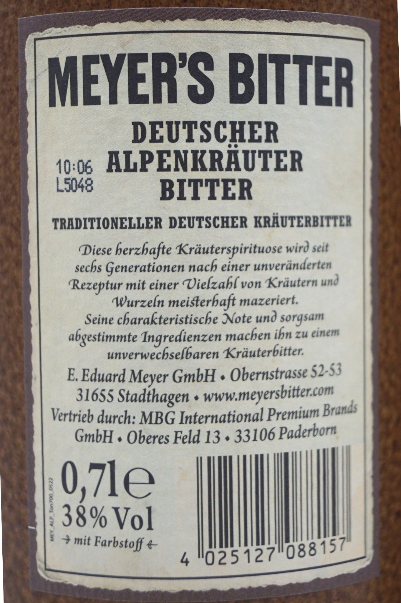  Meyers Bitter - Deutsche Alpenkräuter Likör
