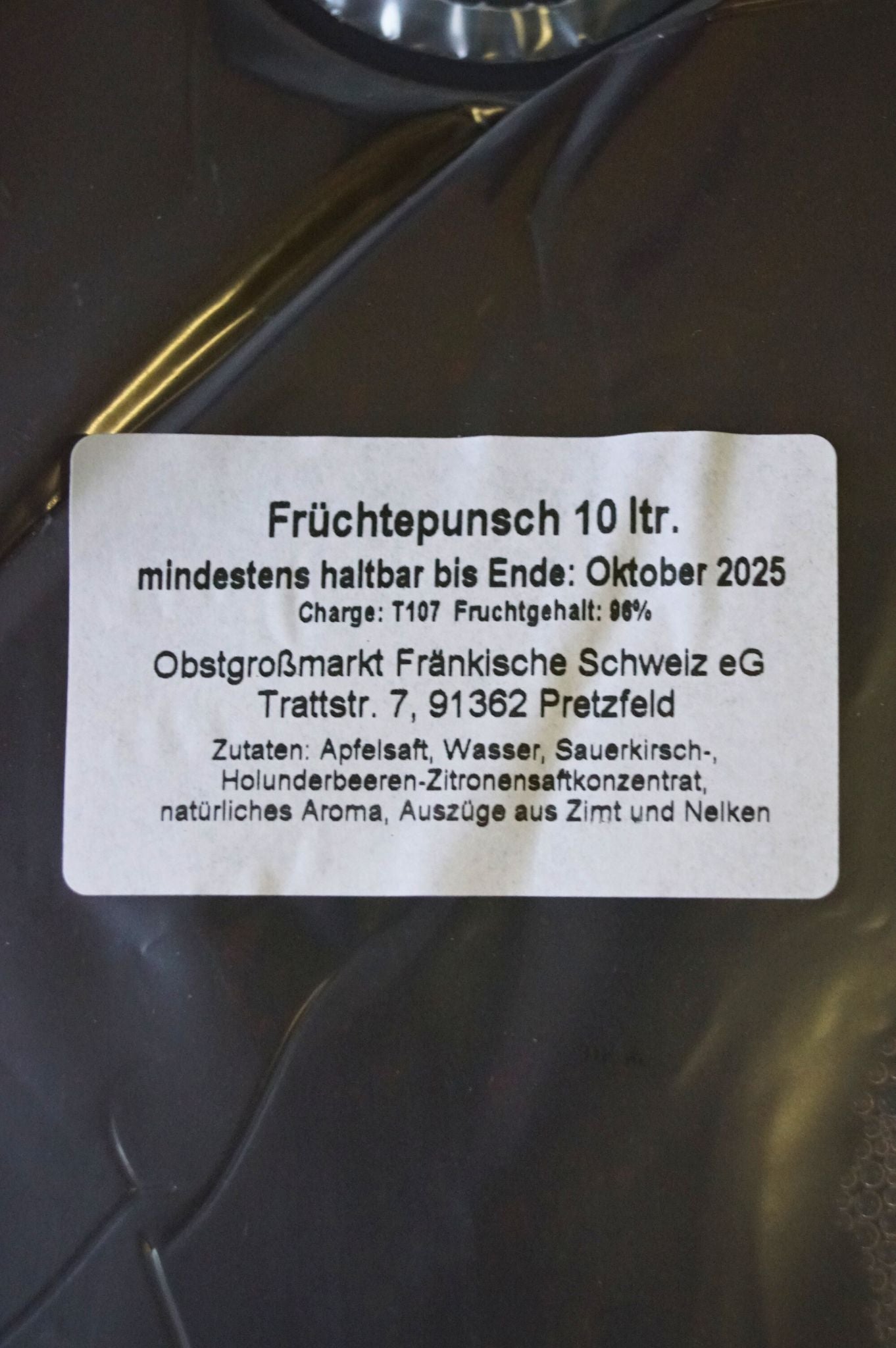  Kelterei Pretzfeld - Früchtepunsch Bag In Box 2 X 10 Liter