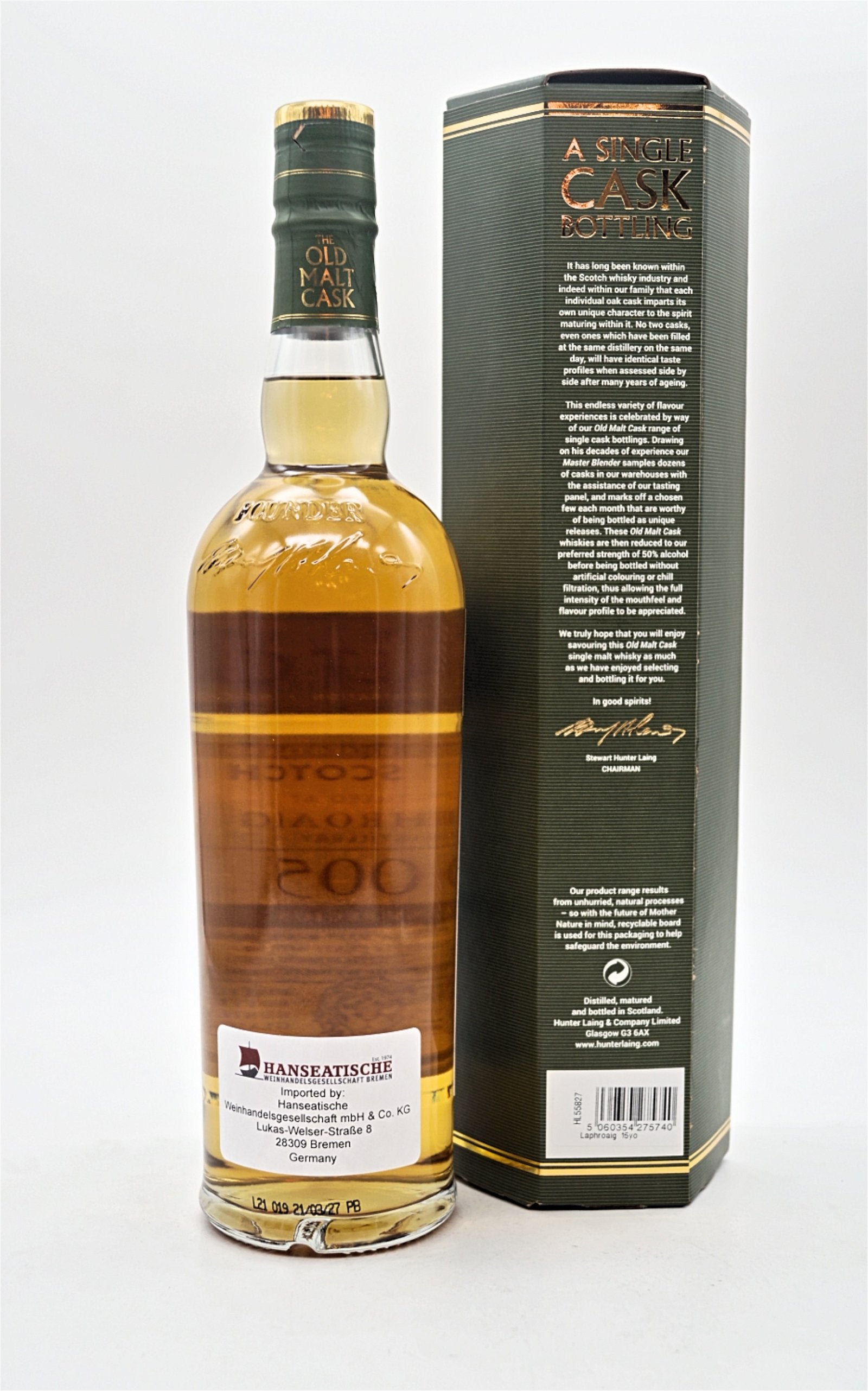  Hunter Laing - 15 Jahre Laphroaig 2005/2021 Old Malt Cask Manzanilla Sherry Cask Finish Single Malt Scotch Whisky