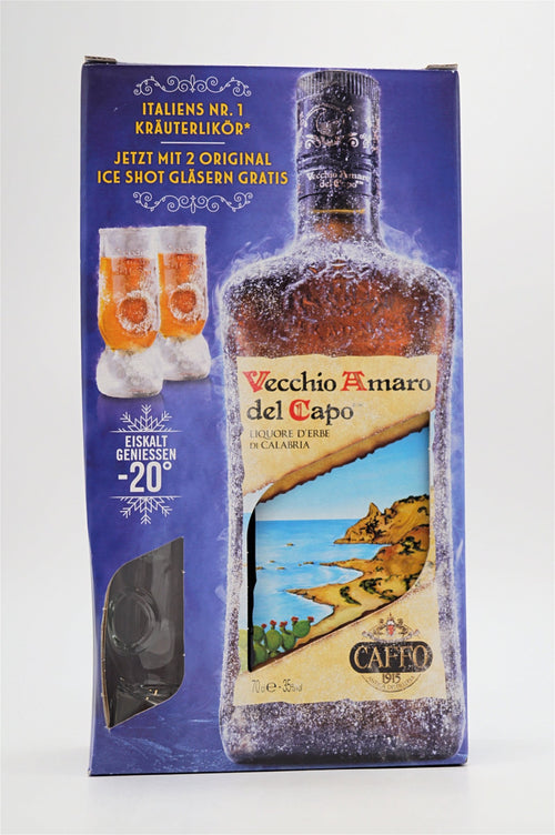  Caffo - Vecchio Amaro Del Capo Mit 2 Ice Shot Gläsern