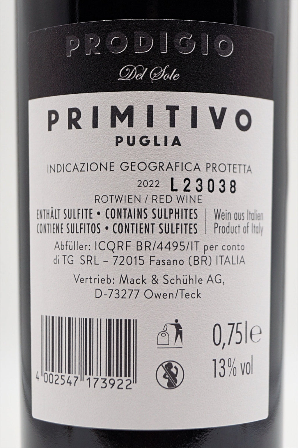  Latentia Winery - Primitivo Del Sole Prodigio Puglia 2022