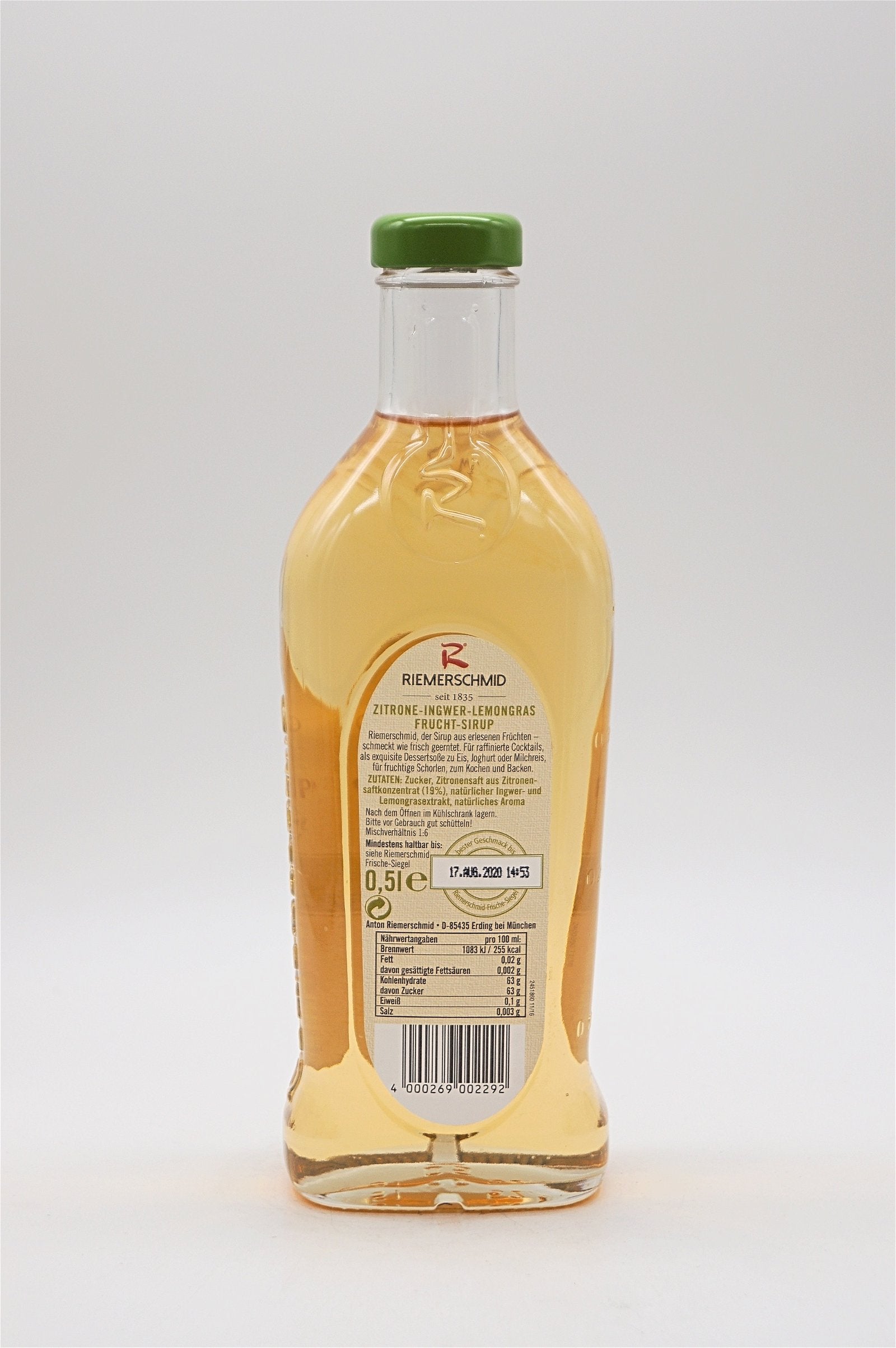  Riemerschmid - Frucht Sirup Zitrone Ingwer Lemongras