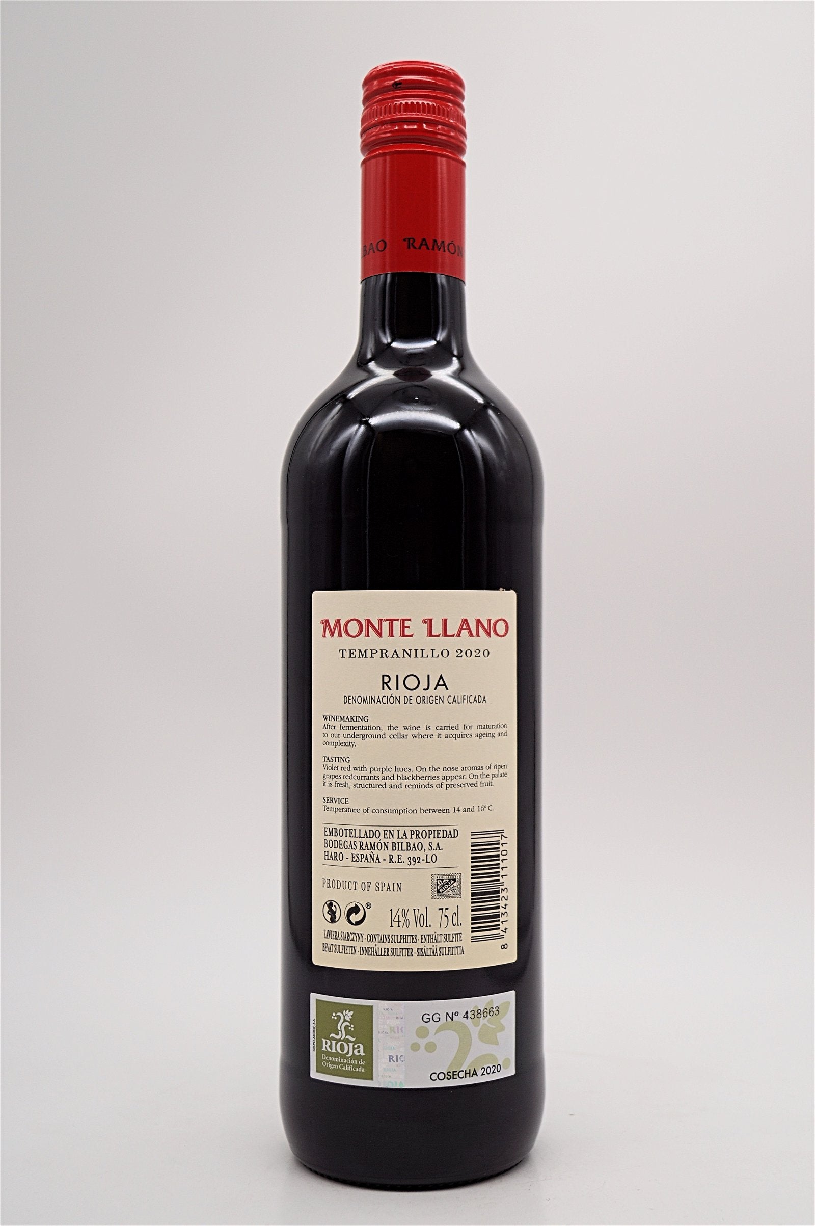 Ramon Bilbao - Monte Llano Rioja TEMPRANILLO 2020