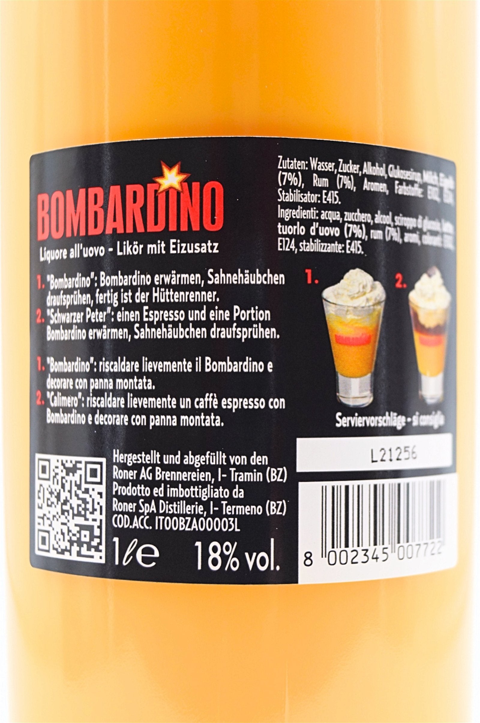  Roner - Bombardino Eierlikör Mit Rum